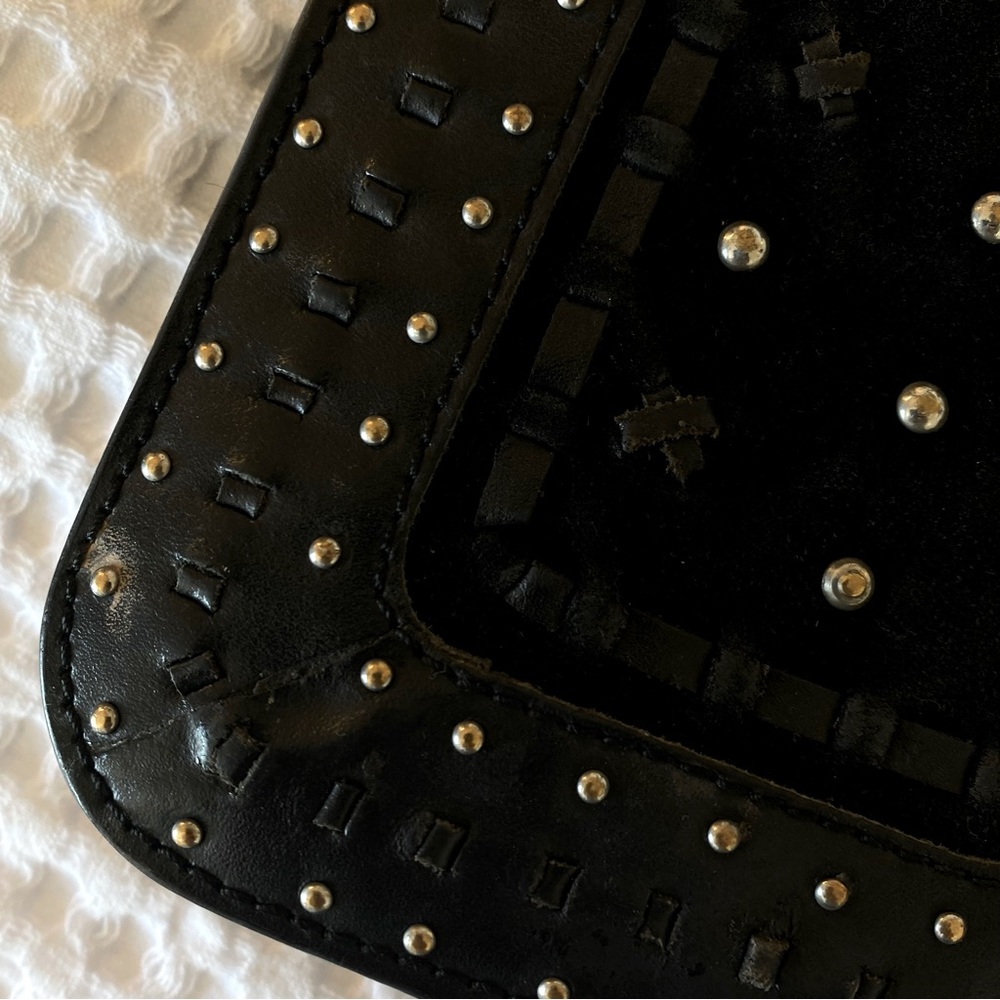 Zara black suede studded crossbody chain bag - Picture 4 of 5